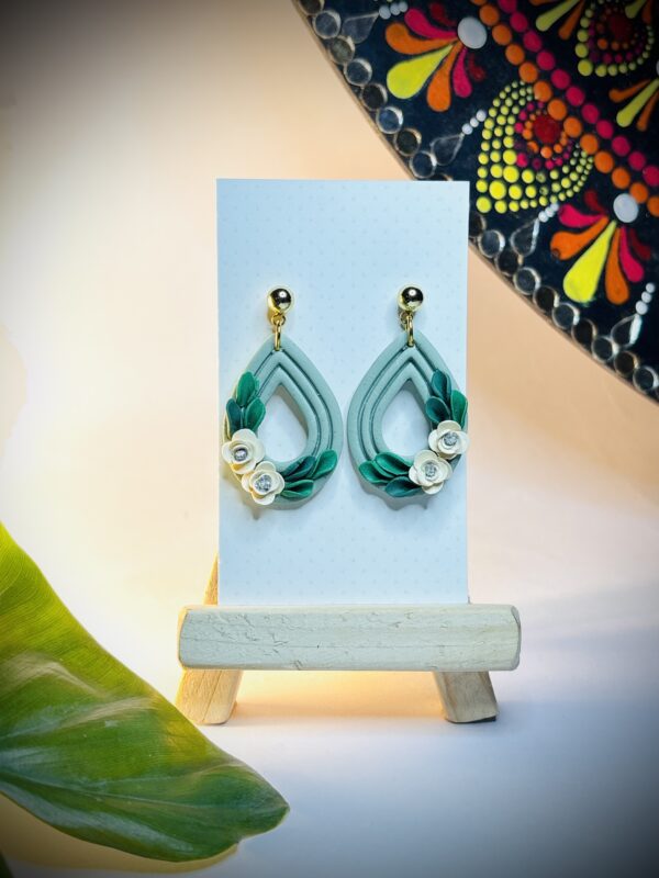 Green Leaf Drop Earrings