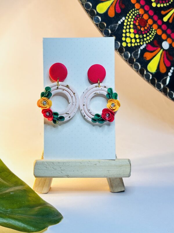Pastel Pink Bloom Hoops