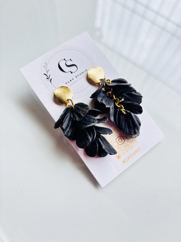 Black Cascade Hanging Earrings